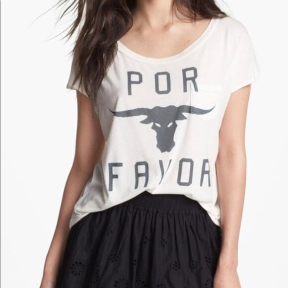 SOL ANGELES por favor graphic tee featuring southwestern bullhorn skull - Picture 1 of 7